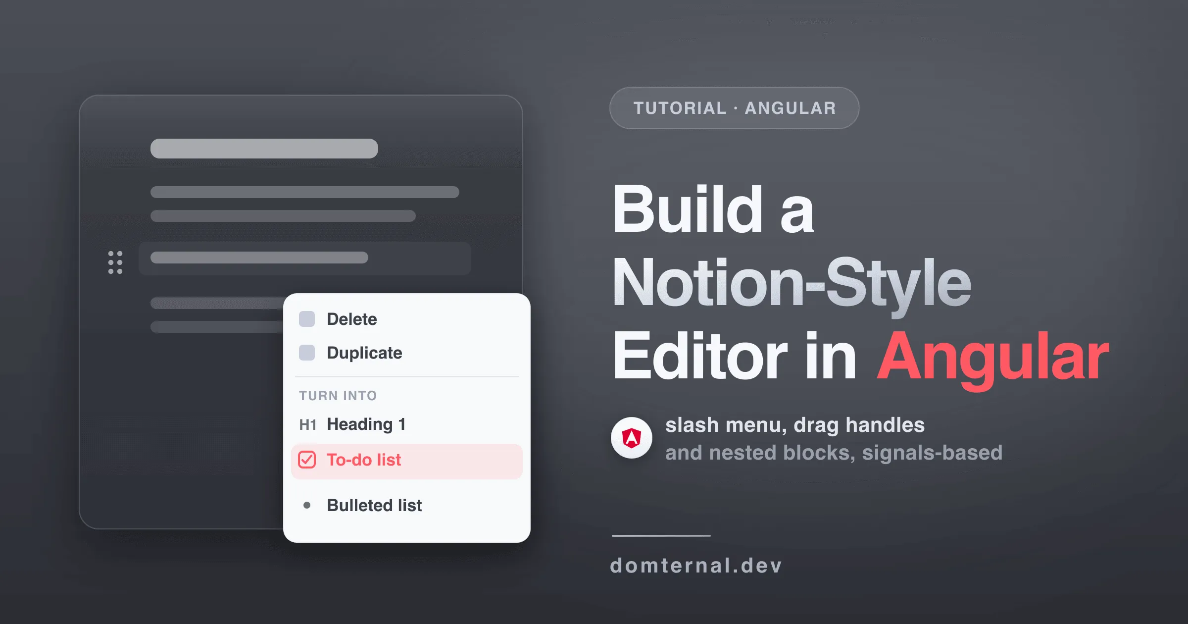 Build a Notion-style editor in Angular, step by step