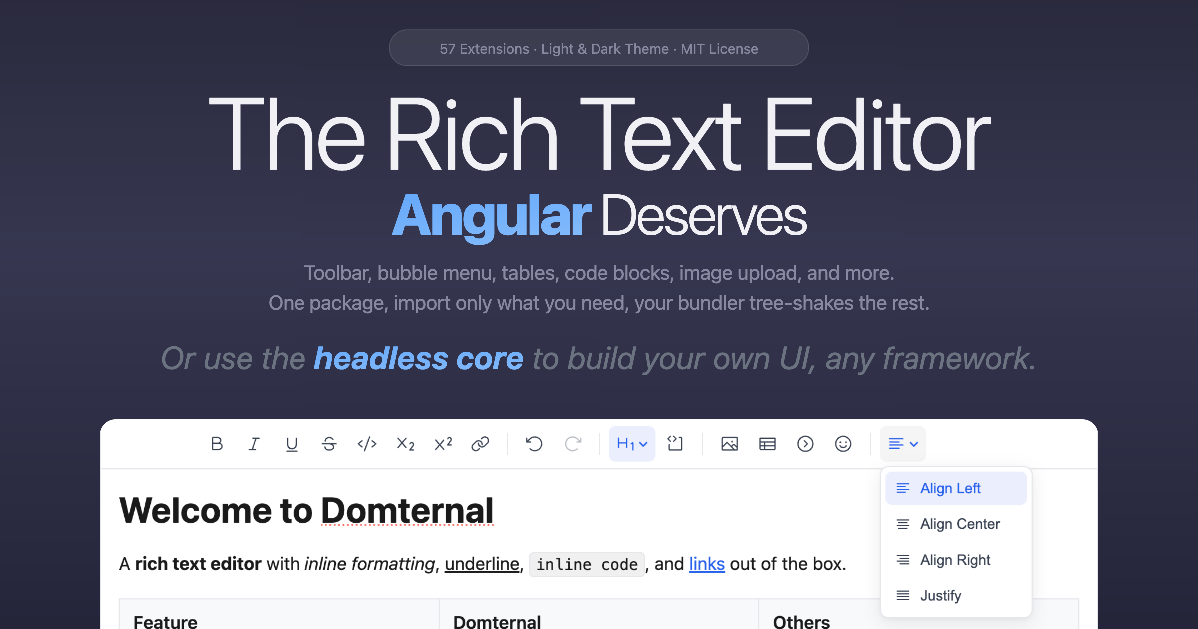 Domternal - The Rich Text Editor Angular Deserves