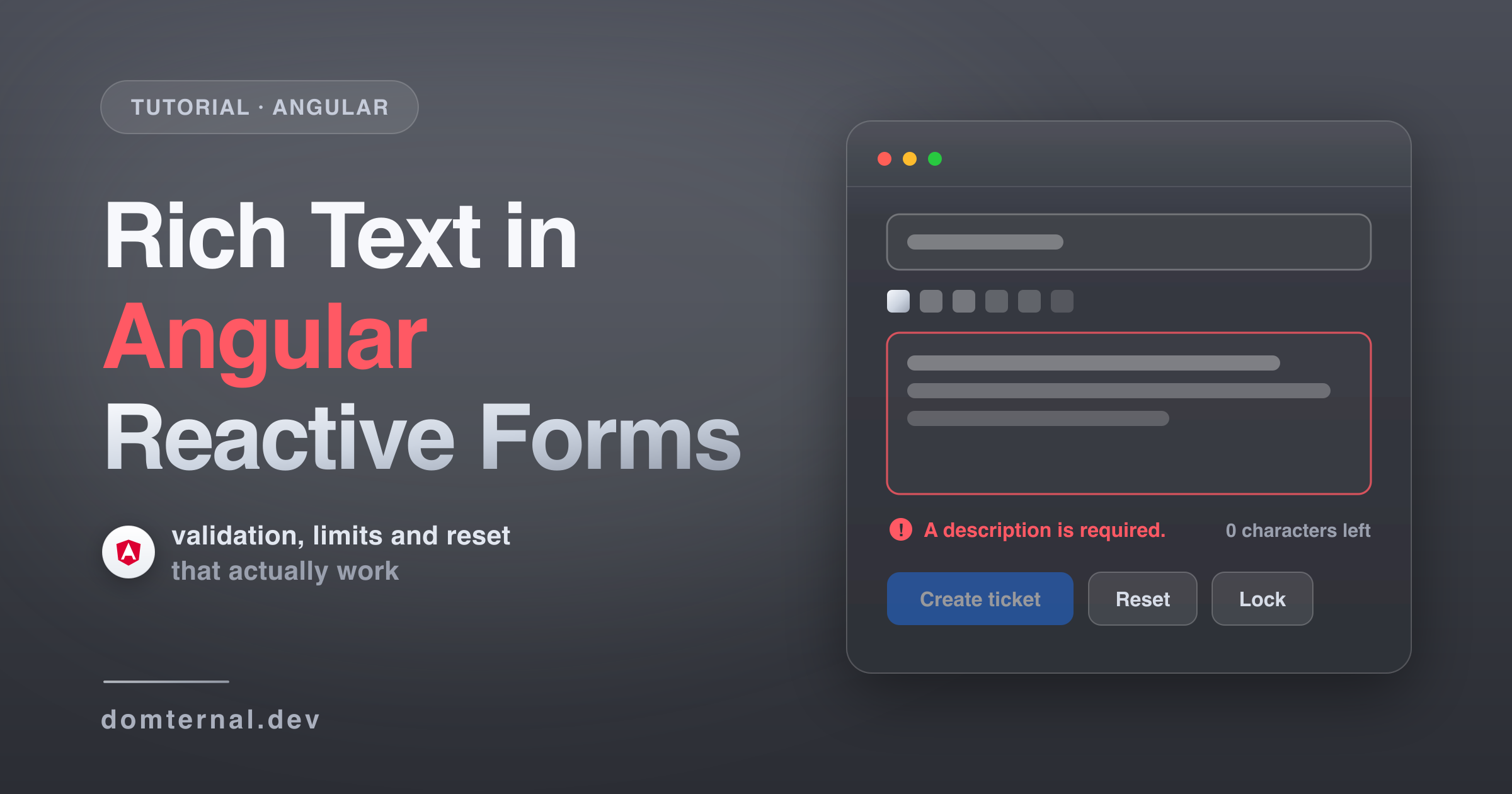 Rich Text in Angular Reactive Forms